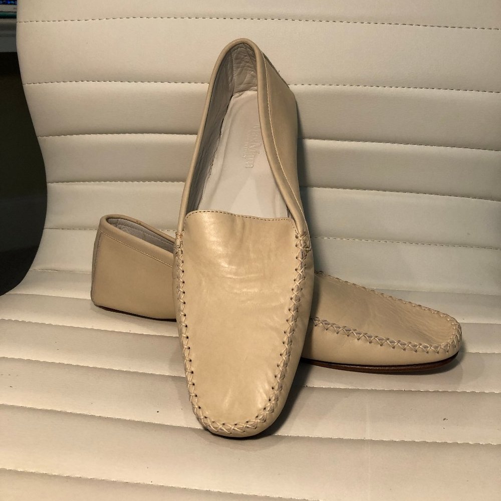 New White Leather Women's Loafers